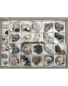 Aegirine xls, Smoky Quartz xls, Feldspar xls, Pyrochlore xls; Mt. Malosa, Zomba, Malawi; 1 unique flat (502)