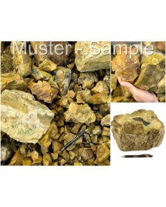 Fossiles (versteinertes) Holz mit grünem und gelbem Opal; roh; Garut, Java, Indonesien; 10 kg