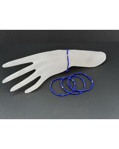 Armband, Lapis Lazuli  (facetiert) und Echtsilberkugel, 3 mm Kugeln, 1 Stück
