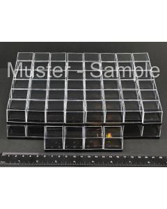 Micromount Box (flush); New!; black, 1 3/4 x 1 3/4 x 1 3/4 inch (27 x 27 x 26 mm); 100 pieces