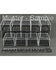 Miniature Boxes (flush); New!; black, 2 1/4 x 1 3/4 x 1 1/4 inch (56 x 42 x 33 mm); 96 pcs