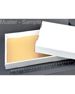 Folding Boxes with lid; half size flat, 10 1/5  x 7 4/5 x 1 1/4 inch (260 x 200 x 30 mm); 100 pcs