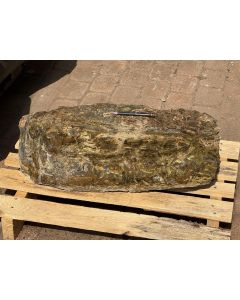 Opal, fossil (petrified) wood with green and yellow opal and chalcedony; Garut, Java, Indonesia; unique piece