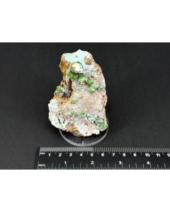 Smithsonite, Calcite, Rosasite xls; Barbara Mine, Laurion, Greece; Scab