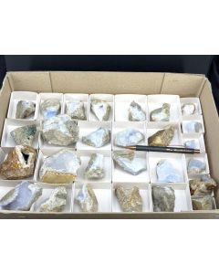 "Blue Lace " Agate xls, druzy; on matrix, Mt. Malosa, Zomba, Malawi; 1 unique flat 