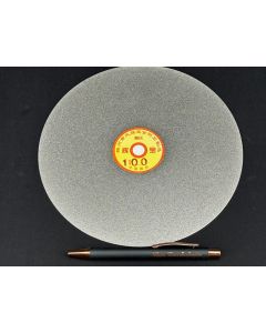 Diamond lap; 8" (20 cm), grain 100, approx. 1/20" (1.2 mm) thickness, 1/2" (12.7 mm) mount; 1 piece