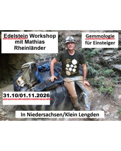 Edelstein Workshop mit Mathias Rheinländer; Gemmologie für Einsteiger; Wochenendkurs; am 31.10 – 01.11.2026; Niedersachsen, Klein Lengden, Deutschland