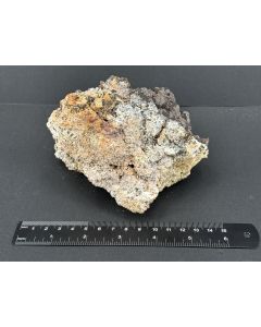 Coronadite xls, Wulfenite xls; Defiance Mine, AZ, USA; Cab; unique piece
