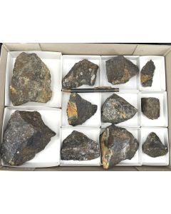 Arsendescloizite xx, Vanadinite xls; C+B Vanadium Mine, Arizona, USA; 1 flat; unique
