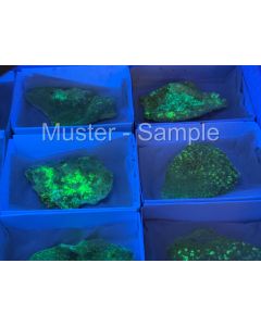 Andersonit xx (KWUV-aktiv!); Natrium-Zippeit xx (KWUV-aktiv!); D-Day Mine, Utah, USA; 1 Halbformat Steige