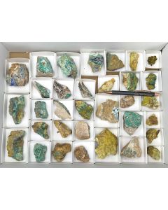 Parnauit, Philipsbornit etc. xx; Grandview Mine, Grand Canyon, AZ, USA; 1 Steige; Unikat