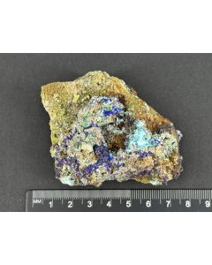 Karminit, Linarit, Beudantit, Cerussit xx (Top!); Christiana Mine, Laurion, Griechenland; NS; Einzelst&uuml;ck