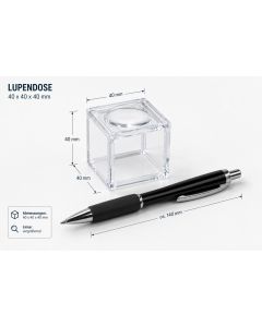 Lupendose; 40 x 40 x 40 mm; 50 Stück