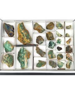 Brochantit xx; Azurit xx; Kupferbergbau Tarma, Peru; 1 Steige; Unikat