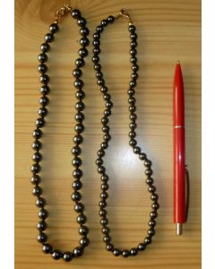 Necklace with 8 mm hematite spheres, 45 cm long, 1 piece