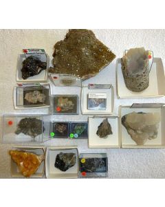 Smithsonite xls, Tsumeb + Berg Aukas, Namibia, 1 lot of 14 high end specimen