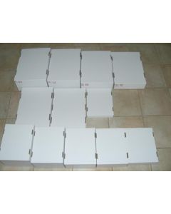 Falt-Wellpappen-Umkartons (weiß, zum Falten, volle Größe) 10 cm hoch, 80 Stück
