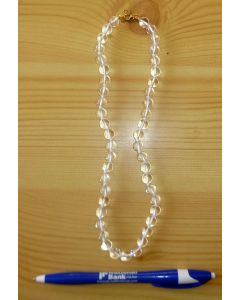 Necklace with 6 mm mountain quartz spheres, 45 cm long, 1 piece