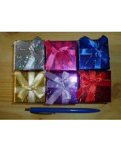 Jewellery box, mixed colours as shown, 5x5 cm, 6 pieces
