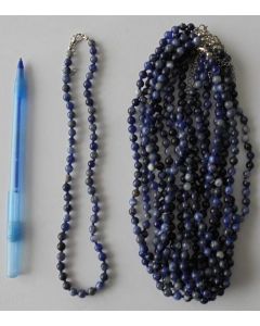 Necklace with 6 mm sodalite spheres, 45 cm long, 1 piece