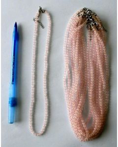 Necklace with 4 mm rose quartz spheres, 45 cm long, 1 piece