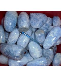 Calcite, blue, polished, Madagascar, 1 kg