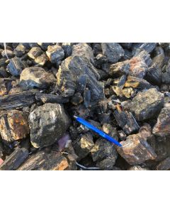 Schorl (black tourmaline, striated) XXL crystal parts, Namibia, 100 kg