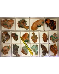 Azurite/Malachite pseudomorphs xx, Hilarion Mine, Laurion, Greece, 1 flat