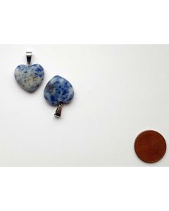 Gemstone pendant, chain pendant; heart, sodalite, approx. 2 cm; 1 piece

