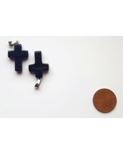Anhänger, 2,5 cm (Kreuz mit Öse), 1 Stück, Blaufluss