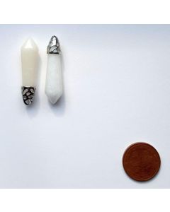 Stone pendant, white quartz, 1 piece