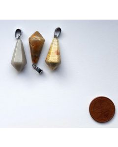 Gemstone pendant; elongated pendulum, Agate, approx. 3 cm; 1 piece


