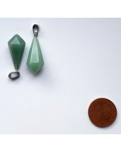 Stone pendulum pendant, elongated, aventurine, 1 piece