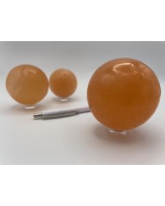 Selenit Kugel, 8 cm, orange, 1 Stück