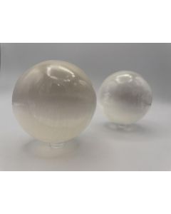 Selenite ball; approx. 3 inch, white; 10 pieces