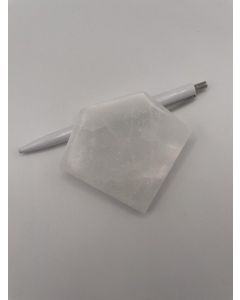 Selenit, weiß, Chakra Scheibe, 7 cm, Pentagon, poliert, 1 Stück