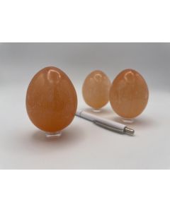 Selenite egg, orange, 1 piece