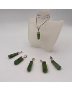Pendant made of jade, set in real silver, 1 piece