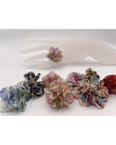 Blütenringe aus Textil, Set mit 12 Stück verschiedenen 