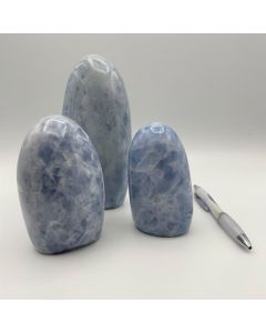 Calcit Dekostein; blau, poliert, Madagaskar; 1 kg