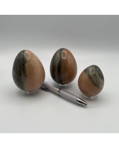 Calcit Eier; orange, poliert, Madagaskar; 1 kg