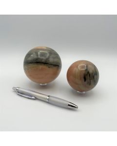 Calcite ball; orange, polished, Madagascar; 1 kg