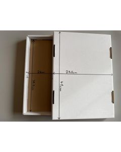 Faltkartons; mit Deckel, Vollformat, 38,5cm x 26cm x 3cm; 100 Stück
