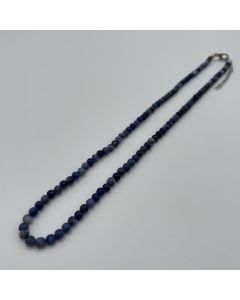 Necklace with 4 mm sodalite spheres, 45 cm long, 1 piece