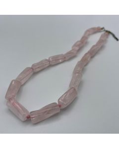 Chain rose quartz (rollers) ,45 cm, 1 piece