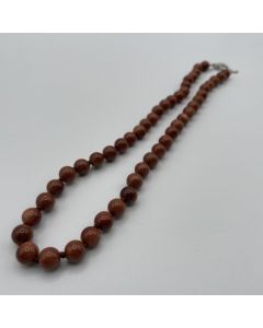 Necklace with 8 mm gold star spheres, 45 cm long, 1 piece
