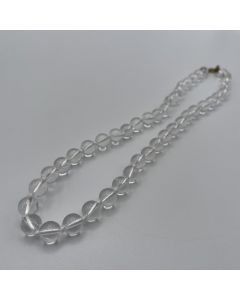 Necklace with 8 mm mountain quartz spheres, 45 cm long, 1 piece