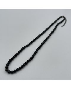 Necklace with 4 mm schorl (tourmaline) spheres with sterling silver lock, 45 cm long, 1 piece