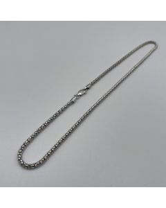 Silver necklace (chain, real silver, rhodium plated, "raspberry") 40 cm, 1 piece