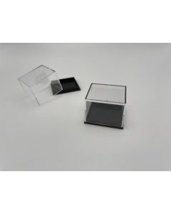 Thumbnail Box, Acrylic Box, T4H; black, 1 1/2 x 1 2/5 x 1 1/4 inch (41 x 35 x 32 mm); 10 pcs